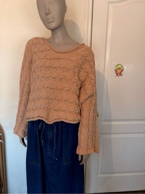 POL-Cozy Cable-Knit Women's Sweater in Beige